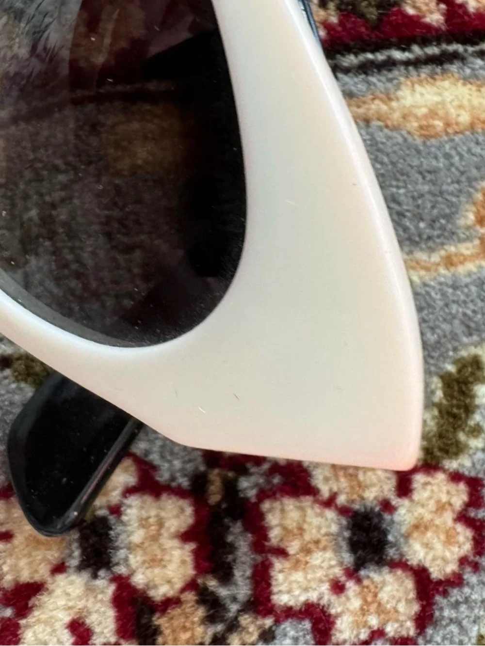 Miu Miu White Cat-Eye Sunglasses with Dark Lenses